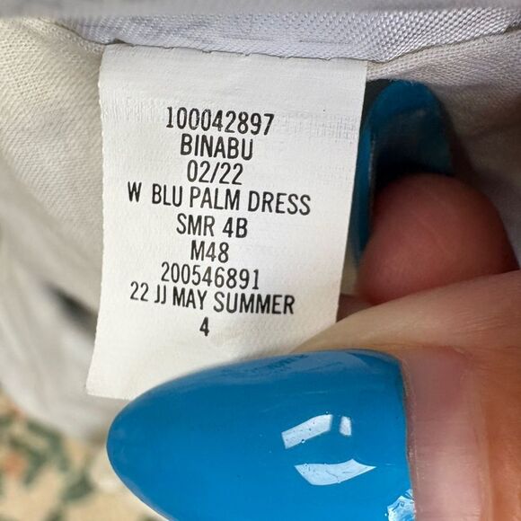 Janie & Jack Blue Palm Print Dress girls size 8 puff sleeve girlly tropical - Picture 7 of 7